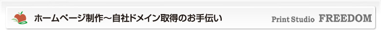 ホームページ制作～自社ドメイン取得のお手伝い
